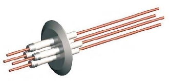 Electrical feedthrough for high vacuum and ultra-high vacuum applications