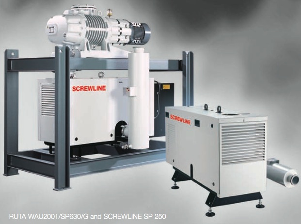 Industrial vacuum systems for roughing and backing high vacuum pumps